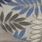 Homeroots 4 ft. Round Gray & Blue Leaves Indoor & Outdoor Area Rug 384870 - alternate 4